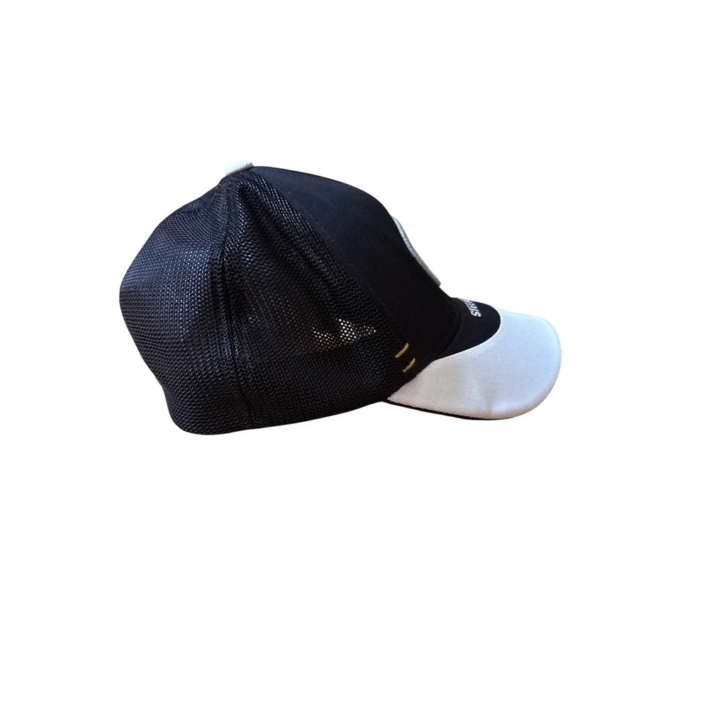 Reebok Hat Mens Black White Pittsburgh Steelers Mesh Trucker Cap SIZE OSFA
